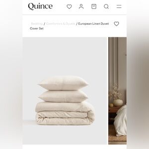 Quince European Linen Pinstripe Duvet Cover Set